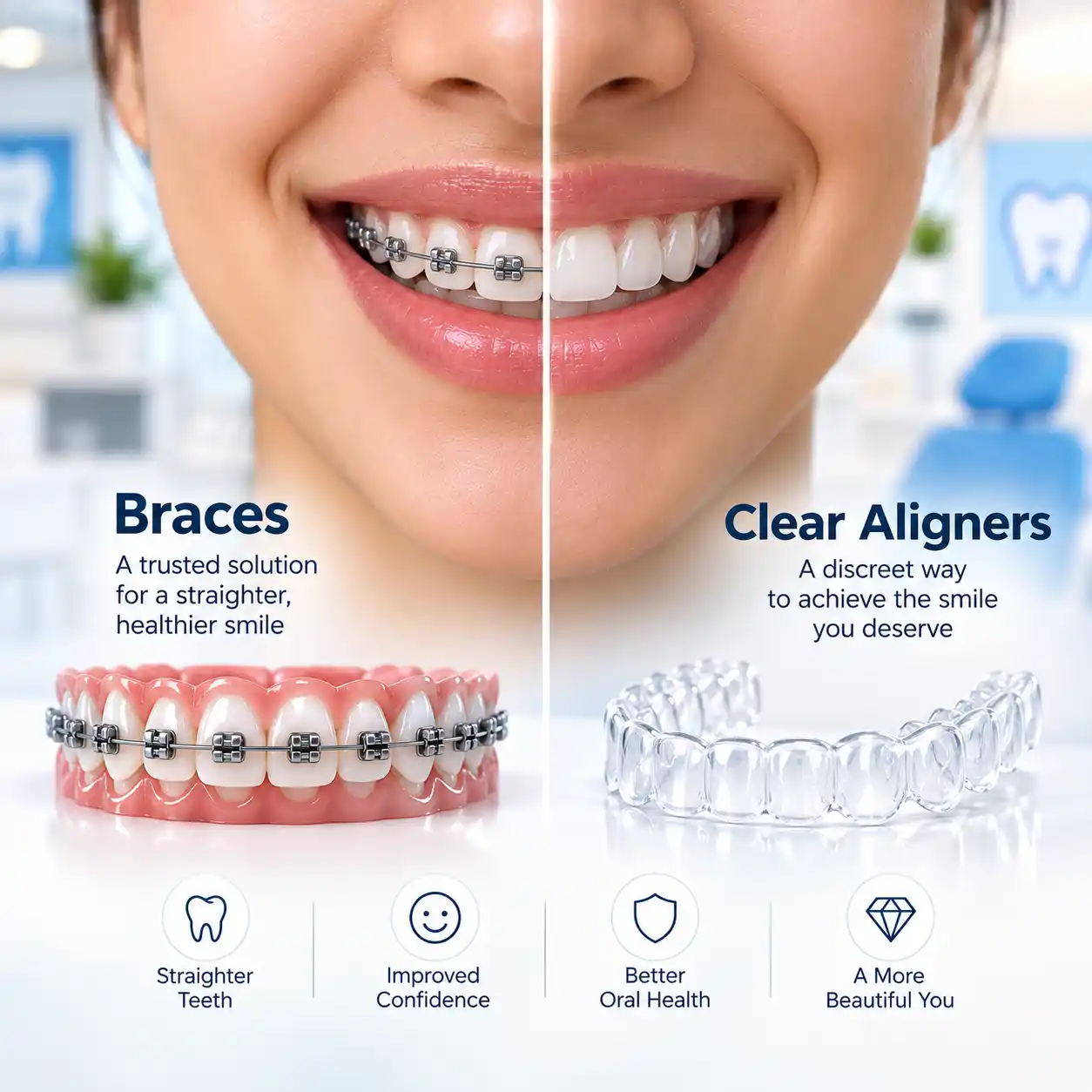 Orthodontic Braces and Clear Aligners